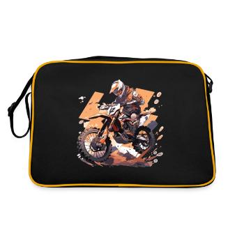 Motocross Dirtbike Motocross Motocross Motorrad - Retro Tasche - Schwarz/Gold - Hinten