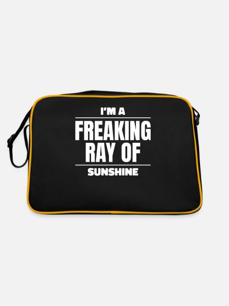Schwarzer Humor Sarkasmus - Retro Tasche - Schwarz/Gold - Hinten