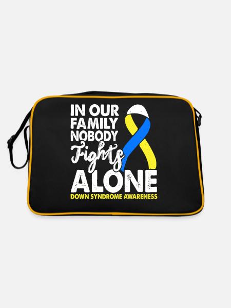 Niemand Kämpft Allein Gegen Das - Retro Tasche - Schwarz/Gold - Hinten