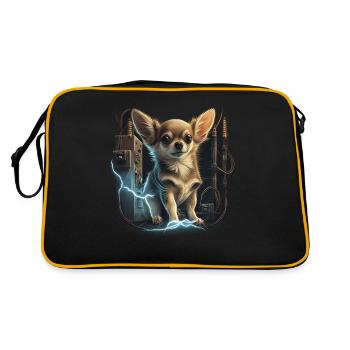 Chihuahua | Electrician Worker Electrical Job Dog - Retro Bag - black/gold - Back