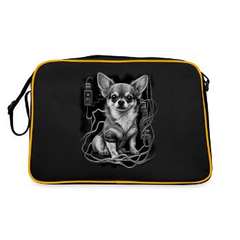 Chihuahua | Electrician Worker Electrical Job Dog - Retro Bag - black/gold - Back