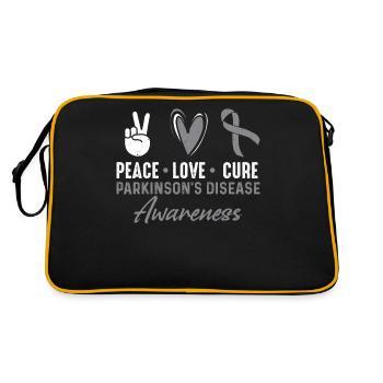 Peace Love Cure Maladie de Parkinson - Sac Retro - noir/or - Dos