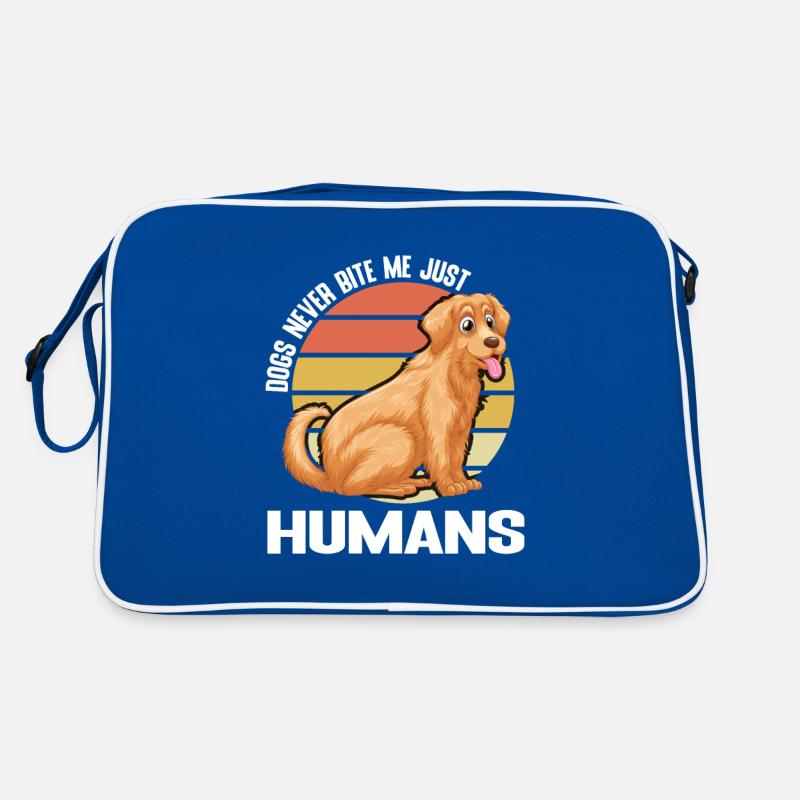 Dogs Never Bite Me Just Humans Retro Bag