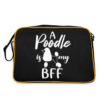 Poodle Gifts - Retro Tasche - Schwarz/Gold - Hinten