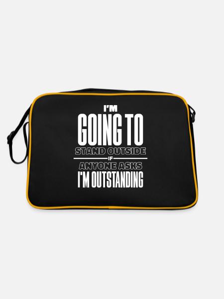 Schwarzer Humor Witzig - Retro Tasche - Schwarz/Gold - Hinten