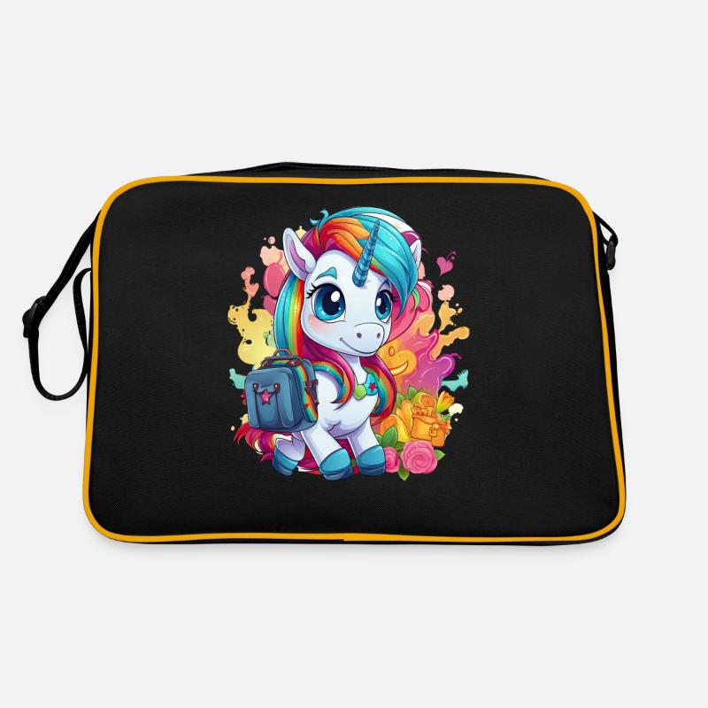 Einhorn Schulkind Einschulung Mädchen Geschenk Retro Tasche