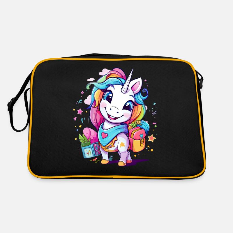 Einhorn Schulkind Einschulung Mädchen Geschenk Retro Tasche