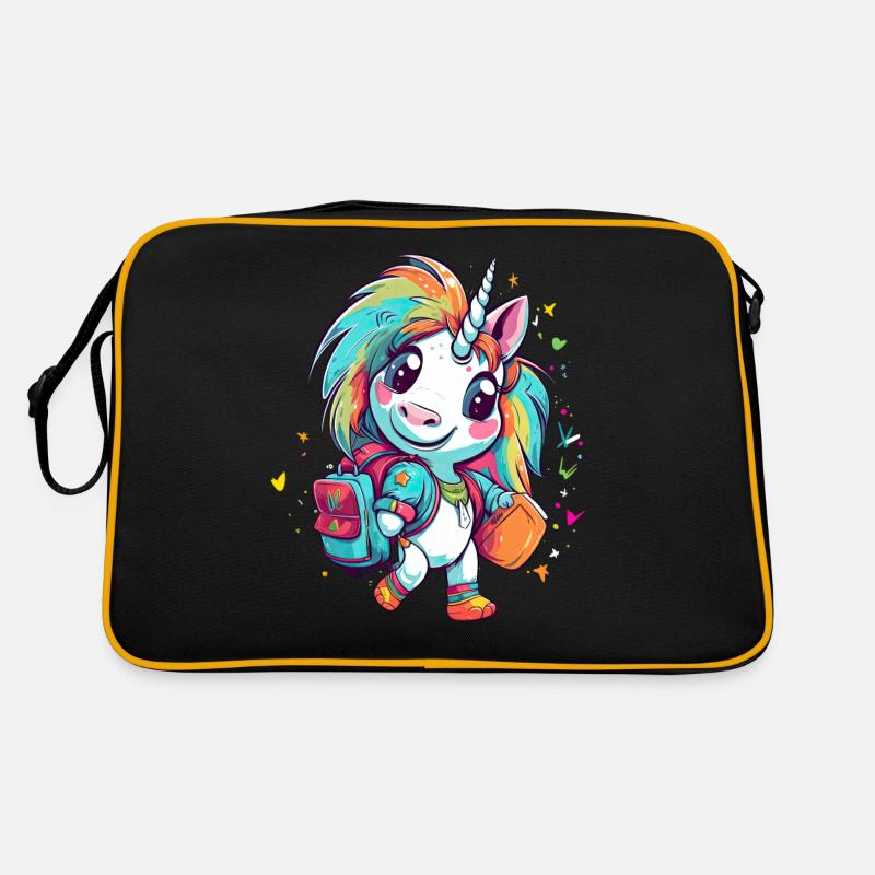 Einhorn Schulkind Einschulung Mädchen Geschenk Retro Tasche