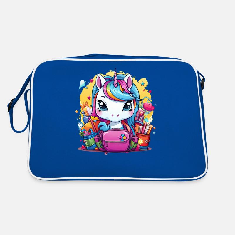 Einhorn Schulkind Einschulung Mädchen Geschenk Retro Tasche