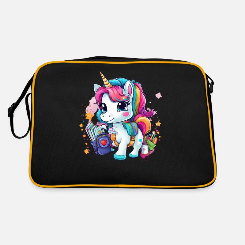 Einhorn Schulkind Einschulung Mädchen Geschenk Retro Tasche