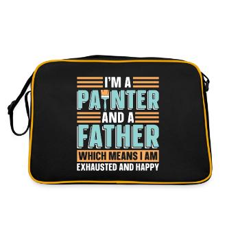 Je suis un peintre et un père aime peindre les peintres - Sac Retro - noir/or - Dos