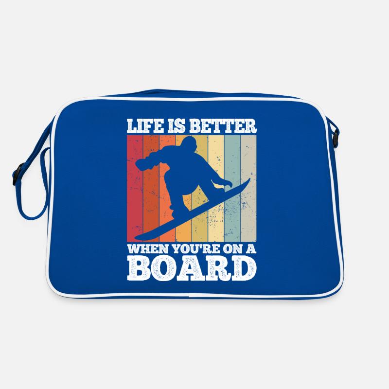 Snowboard Spruch für Snowboarder Retro Tasche