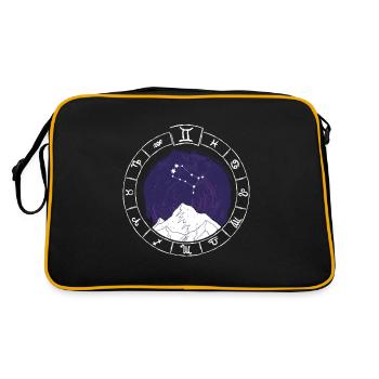 Signe du zodiaque Gémeaux - Signe du zodiaque - Naissance - Sac Retro - noir/or - Dos
