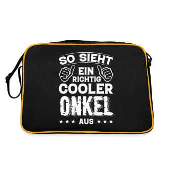 Onkel Onkel Geburtstag Onkel Sprüche Bester Onkel - Retro Tasche - Schwarz/Gold - Hinten