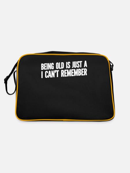 Schwarzer Humor Witzig - Retro Tasche - Schwarz/Gold - Hinten