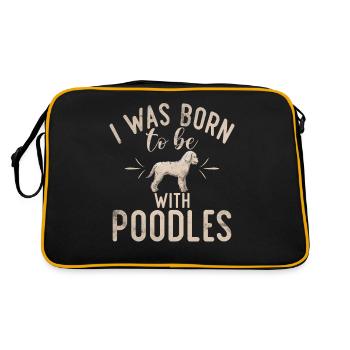 Poodle Gifts - Retro Tasche - Schwarz/Gold - Hinten