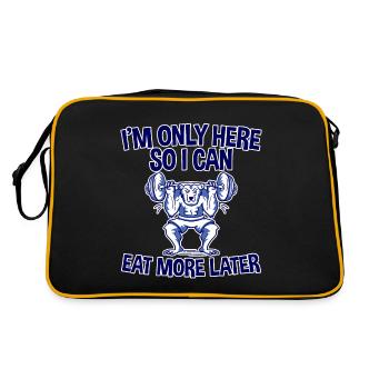 I'm Only Here So I Can Eat More Later 2 - Retro Tasche - Schwarz/Gold - Hinten