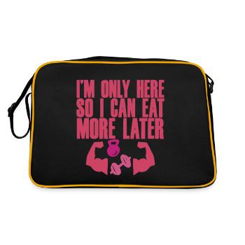 I'm Only Here So I Can Eat More Later 4 - Retro Tasche - Schwarz/Gold - Hinten