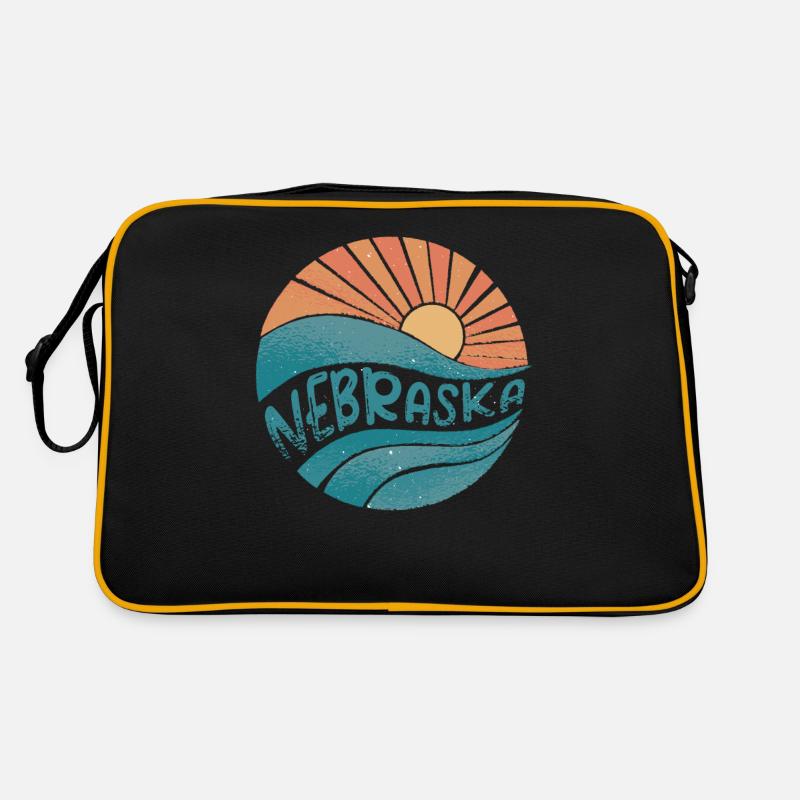 Nebraska - Retro Tasche - Schwarz/Gold