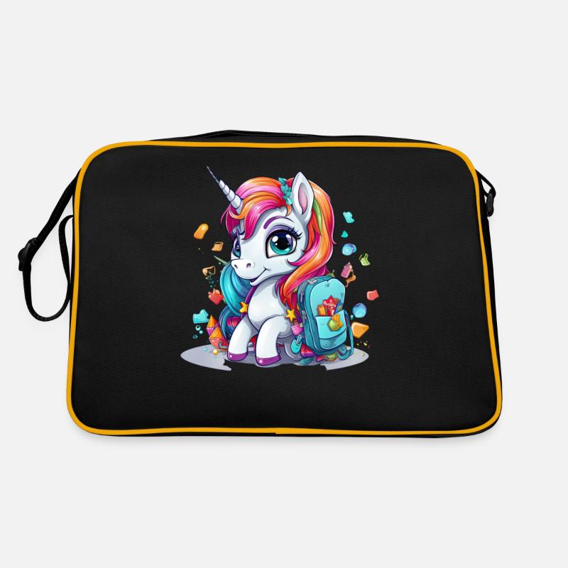 Einhorn Schulkind Einschulung Mädchen Geschenk Retro Tasche