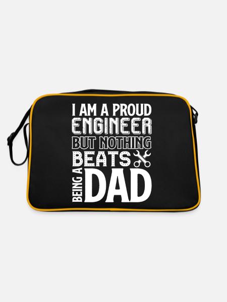 Engineer I Am A Proud Engineer - Retro Bag - black/gold - Back