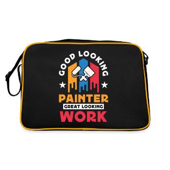 Painter Good Looking Painter Paint Brush Painting - Retro Tasche - Schwarz/Gold - Hinten