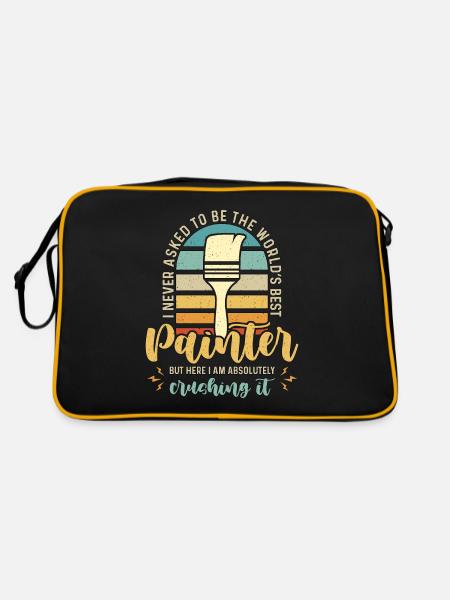 Painter I Never Asked To Be The Retro Paint Brush - Retro Tasche - Schwarz/Gold - Hinten