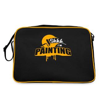 Painter Shhh I'm Painting Paint Roller Craftsmen - Retro Bag - black/gold - Back