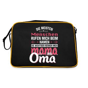 Mama und Oma - Retro Tasche - Schwarz/Gold - Hinten