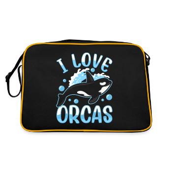 J’aime les orques Protéger les orques de mer - Sac Retro - noir/or - Dos