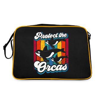 Protège les orques Orques Protéger la mer des baleines - Sac Retro - noir/or - Dos