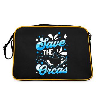 Sauvez les orques de mer Orques Protégez la baleine - Sac Retro - noir/or - Dos