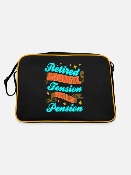 Retraité Bye Bye Tension Hello Pension Pensionné - Sac Retro - noir/or - Dos