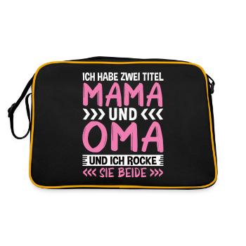 Mama und Oma - Retro Tasche - Schwarz/Gold - Hinten