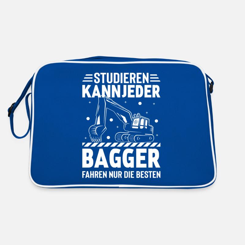 Bagger Baggerfahrer Baugeräte Baustelle Retro Tasche