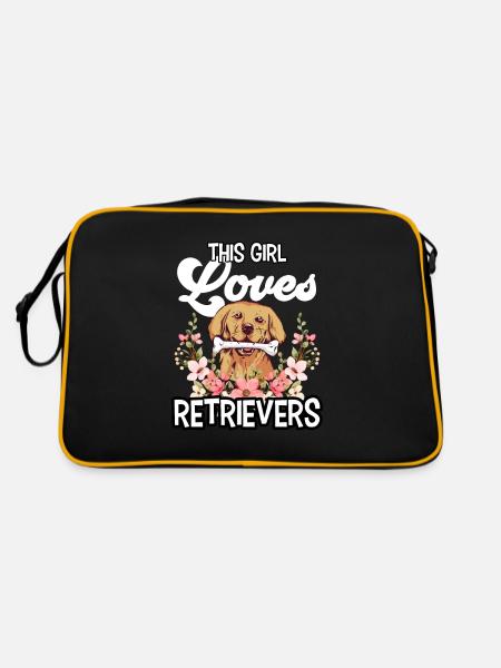 Cette fille aime Retriever Retrievers Dog - Sac Retro - noir/or - Dos