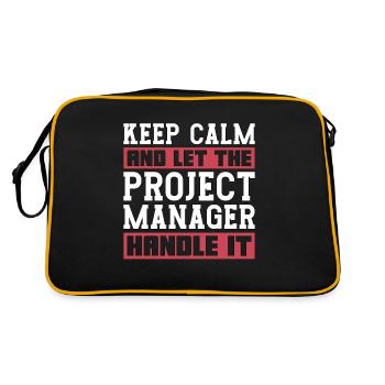 Project Management Keep Calm And Let Team Manager - Retro Tasche - Schwarz/Gold - Hinten