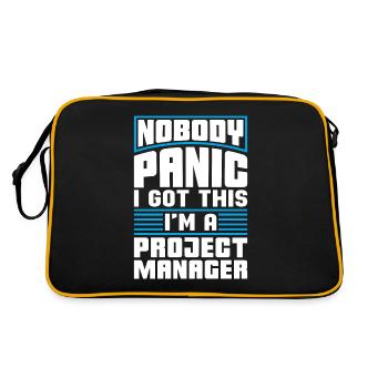 Project Management Nobody Panic I Got This Manager - Retro Tasche - Schwarz/Gold - Hinten
