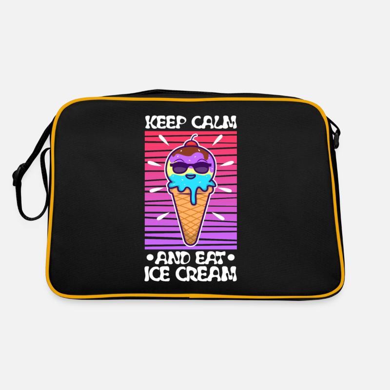 Restez calme et mangez de la crème glacée Sac Retro