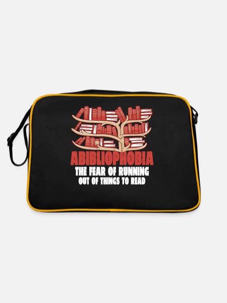 Abibliophobia, Running Out Of Things To Read 3 - Retro Bag - black/gold - Back