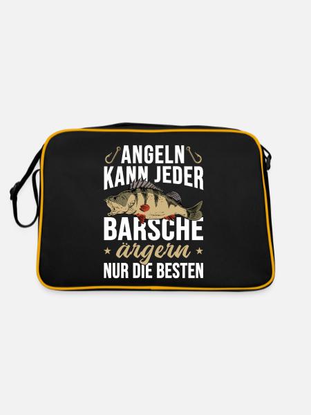 Angeln Kann Jeder Barsche Ärgern Nur die Besten - Retro Tasche - Schwarz/Gold - Hinten