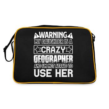 Geographer My Daughter Is A Crazy Geographer - Retro Bag - black/gold - Back