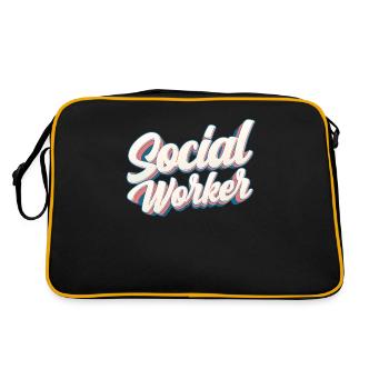 Social Worker Social Worker Social Work Profession - Retro Bag - black/gold - Back