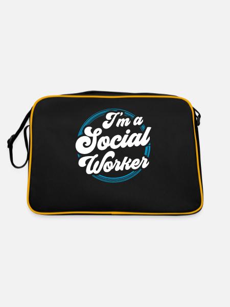 Ich Bin Sozialarbeiterin Ausbildung Sozialarbeiter - Retro Tasche - Schwarz/Gold - Hinten