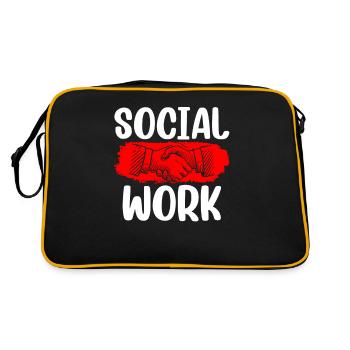 Social Work Social Work Social Worker Profession - Retro Bag - black/gold - Back
