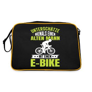 Ebike Ebiker Ebike Mountainbike Fahrrad Mtb - Retro Tasche - Schwarz/Gold - Hinten