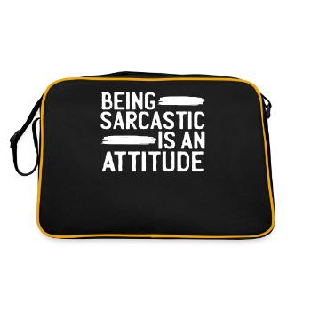 Schwarzer Humor Attitüde - Retro Tasche - Schwarz/Gold - Hinten
