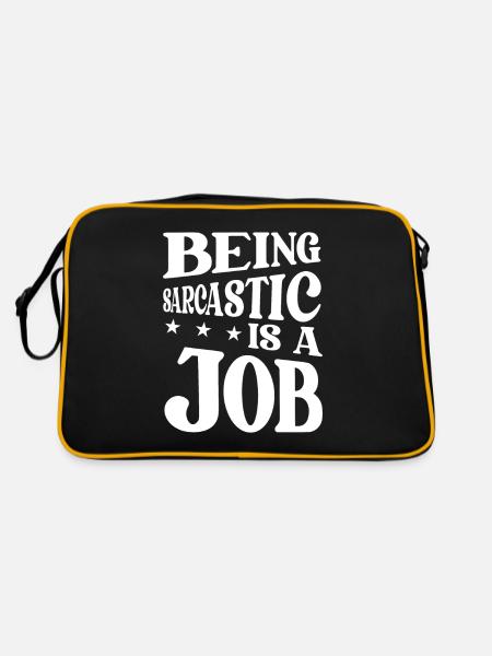 Schwarzer Humor Sarkasmus - Retro Tasche - Schwarz/Gold - Hinten