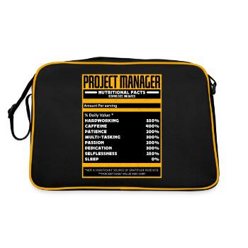 Project Manager Nutrition Facts Loves Management - Retro Bag - black/gold - Back