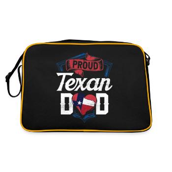 Proud Texan Father Texan Pride Texas - Retro Bag - black/gold - Back